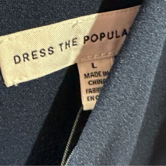 Revolve Dress The Population Iris Sleeveless Crepe Slit Gown in Midnight Blue - Picture 6 of 7